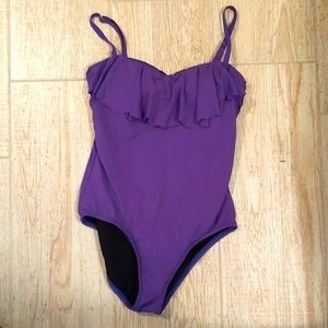 Purple one piece swim suit